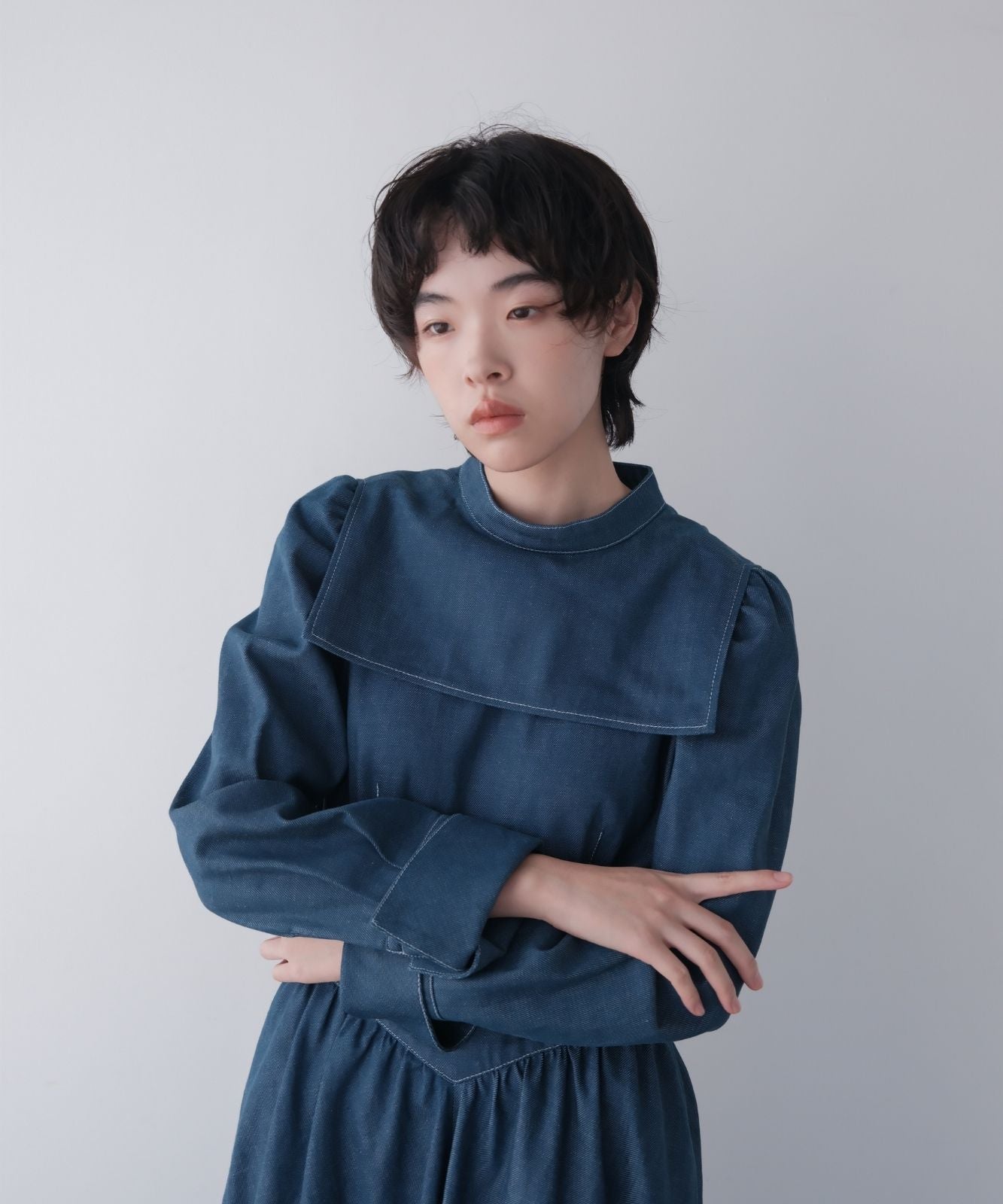 ≪通常販売≫princess gather denim classical dress（プリンセスギャザーデニムクラシカルドレス）