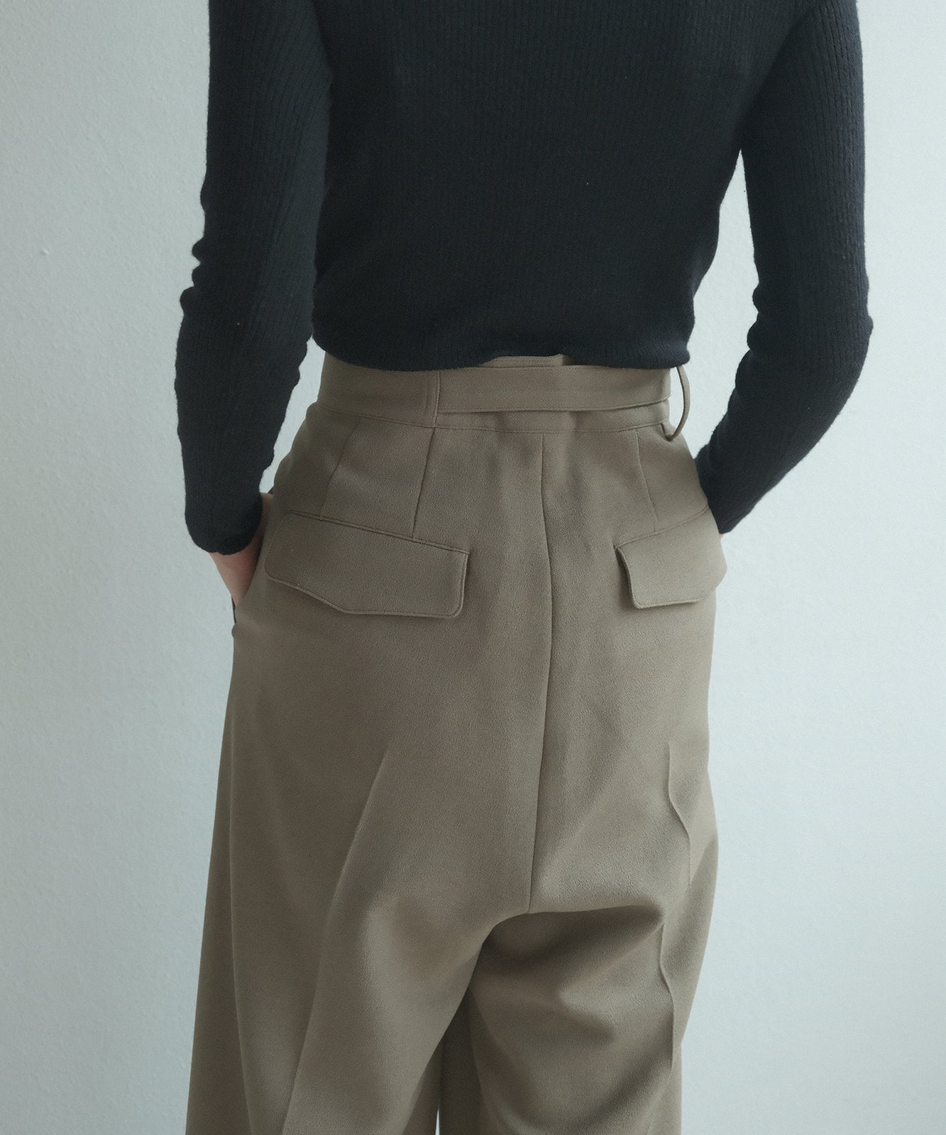 ≪在庫販売≫double fold tuck pants（ダブルフォールド タックパンツ