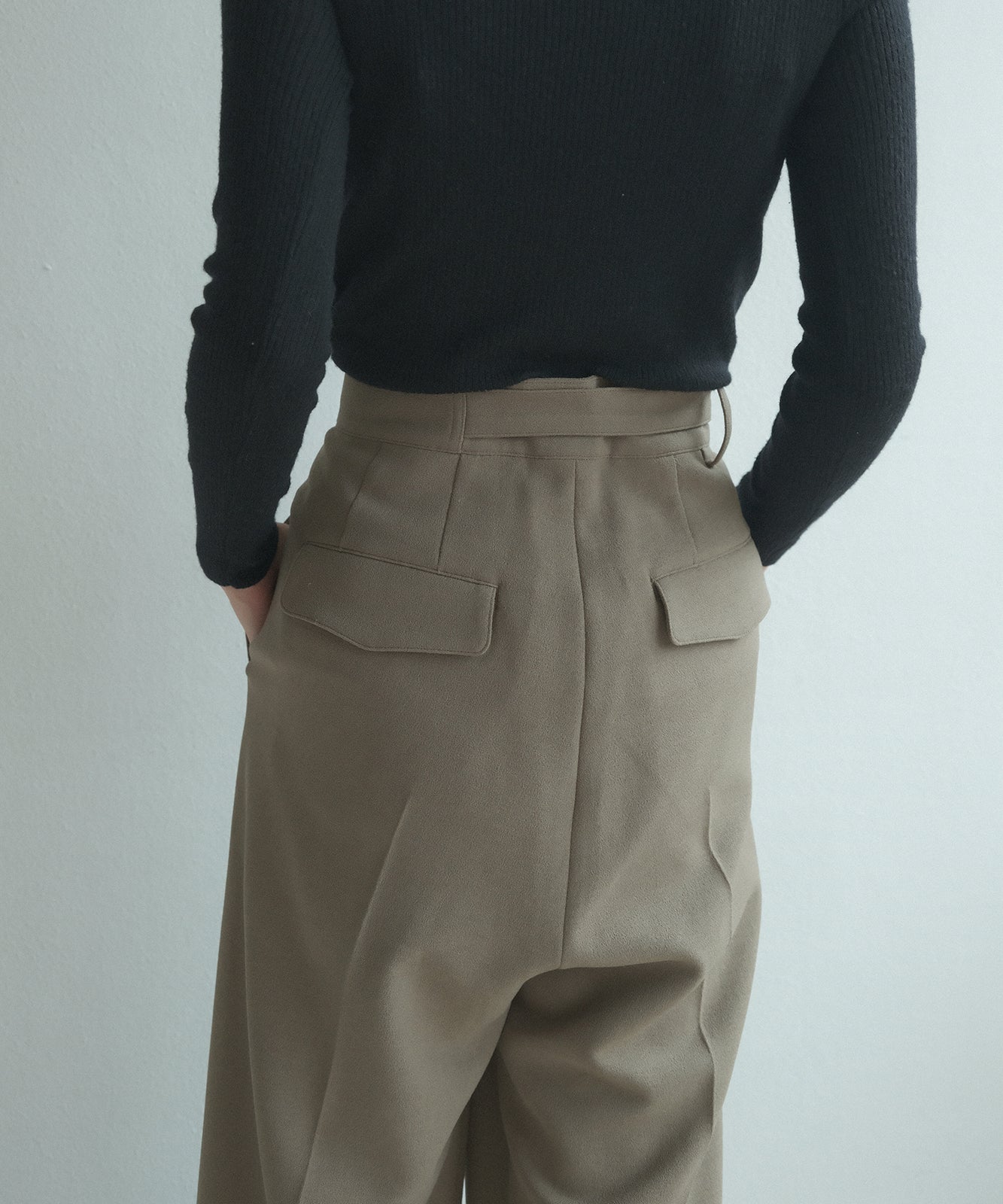 ≪在庫販売≫double fold tuck pants（ダブルフォールド タックパンツ）