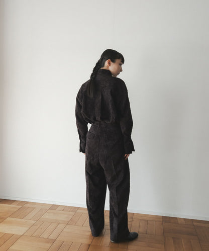 ≪予約販売≫"shibafu" one tuck belted jacquard wide slacks（"shibafu" ワンタックベルテッドジャカードワイドスラックス）≪2023年10月30日15:00販売開始≫≪2024年1月下旬以降発送予定≫