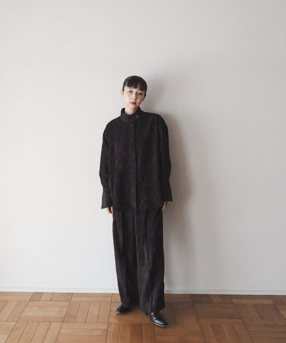≪予約販売≫"shibafu" one tuck belted jacquard wide slacks（"shibafu" ワンタックベルテッドジャカードワイドスラックス）≪2023年10月30日15:00販売開始≫≪2024年1月下旬以降発送予定≫