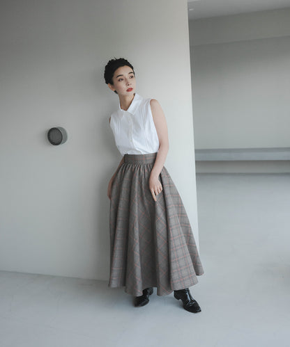 ≪予約販売≫gather flare check skirt（ギャザーフレアチェックスカート）≪2023年5月19日13:00販売開始≫≪2023年7月下旬発送予定≫