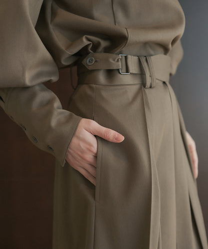 ≪予約販売≫twill chambray  tuck fold skirt（ツイルシャンブレータックホールドスカート）≪2023年7月24日21:00販売開始≫≪2023年11月上旬発送予定≫