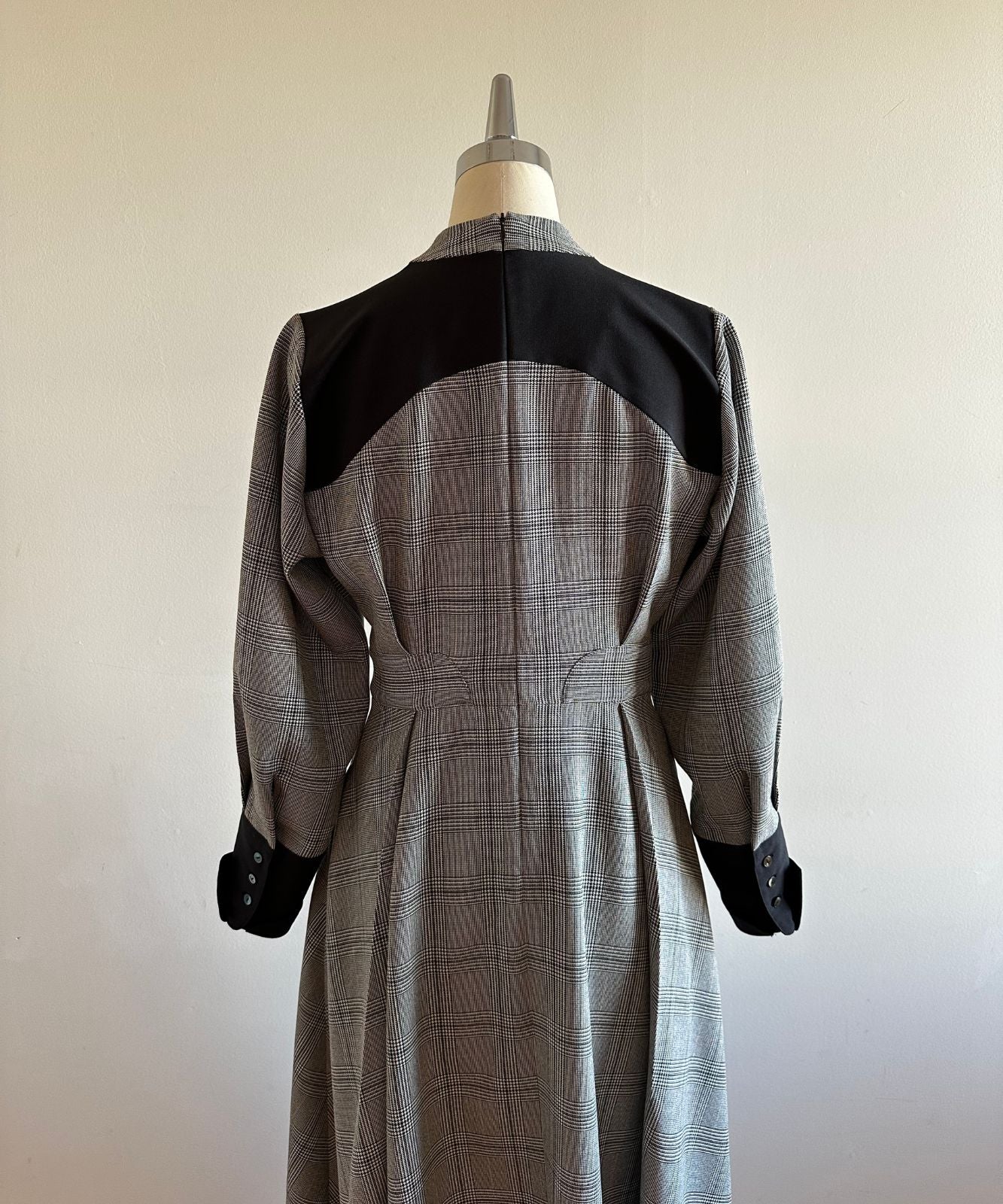 ≪予約販売≫shawl collar classical check onepiece（ショールカラー