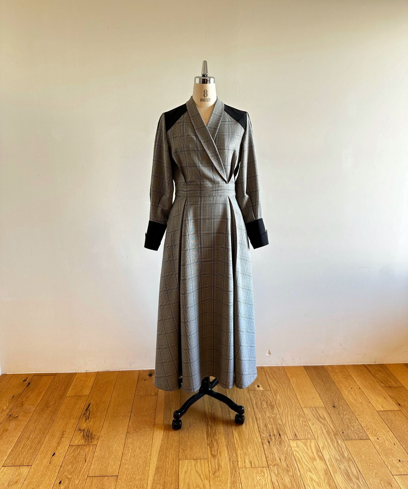 ≪通常販売≫shawl collar classical check onepiece（ショールカラークラシカルチェックワンピース）