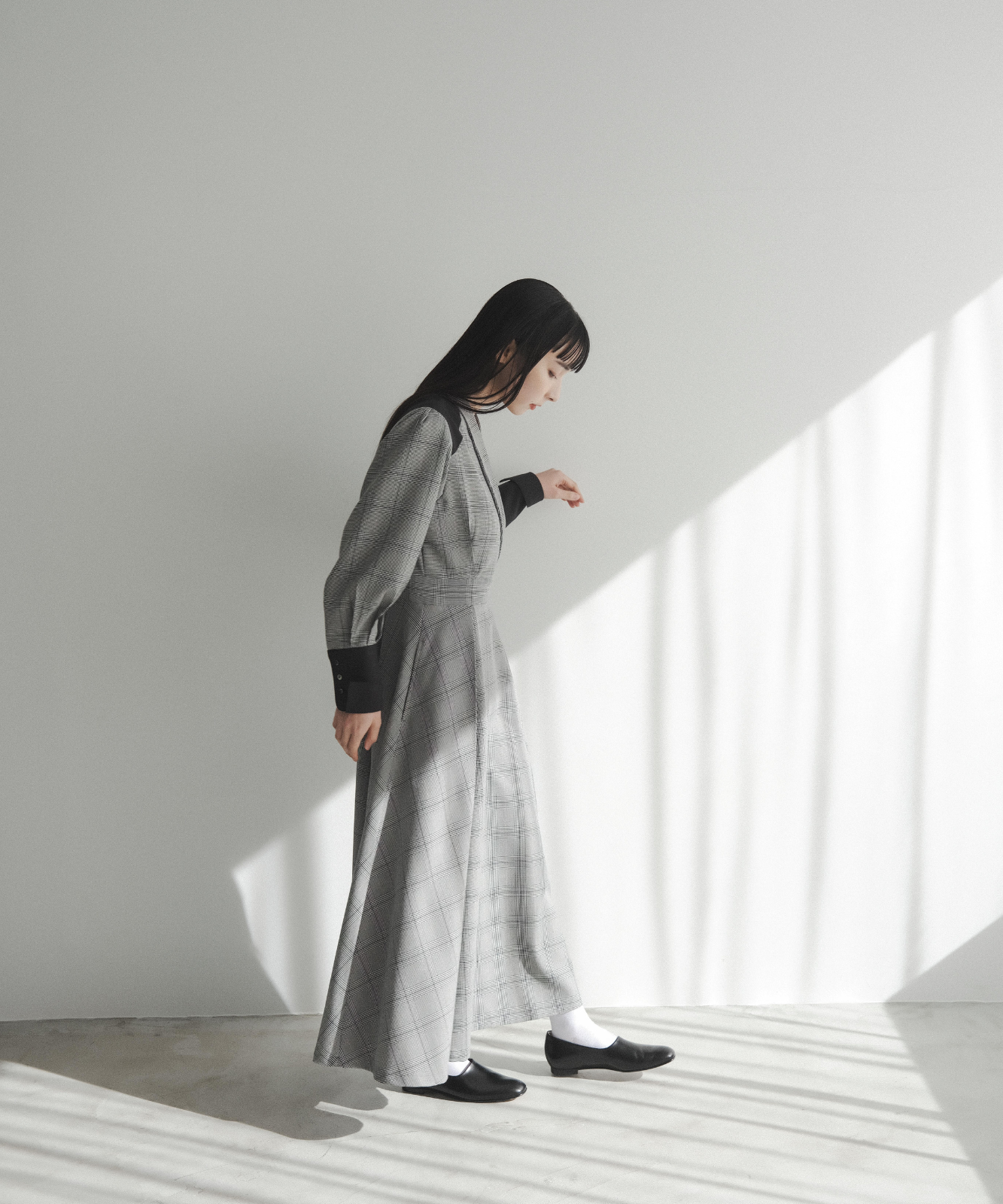 ≪通常販売≫shawl collar classical check onepiece（ショールカラークラシカルチェックワンピース）