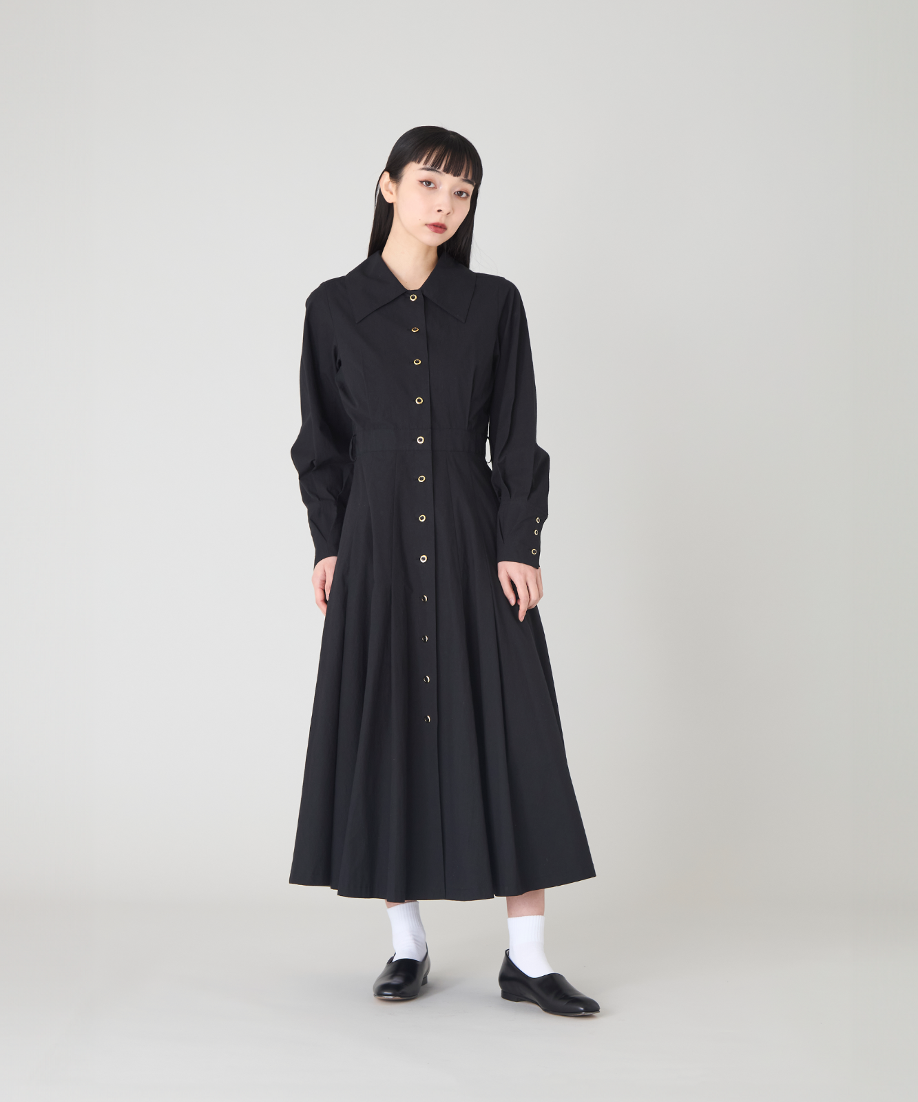 ≪在庫販売≫ 【THE DRESS #55】goldbutton seamtuck dress（ゴールドボタンシームタックドレス） – THE  MUSEUM foufou