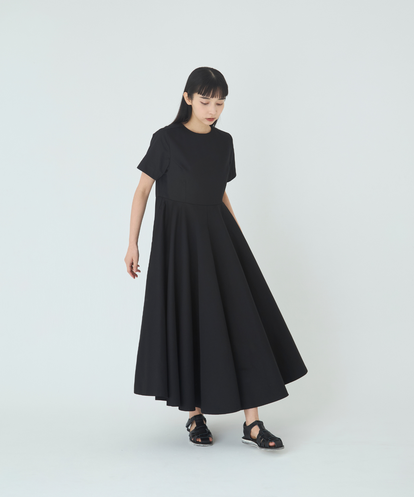 色々な L'or Chiffon Tiered Dress ブラック 黒 ワンピース ロング 