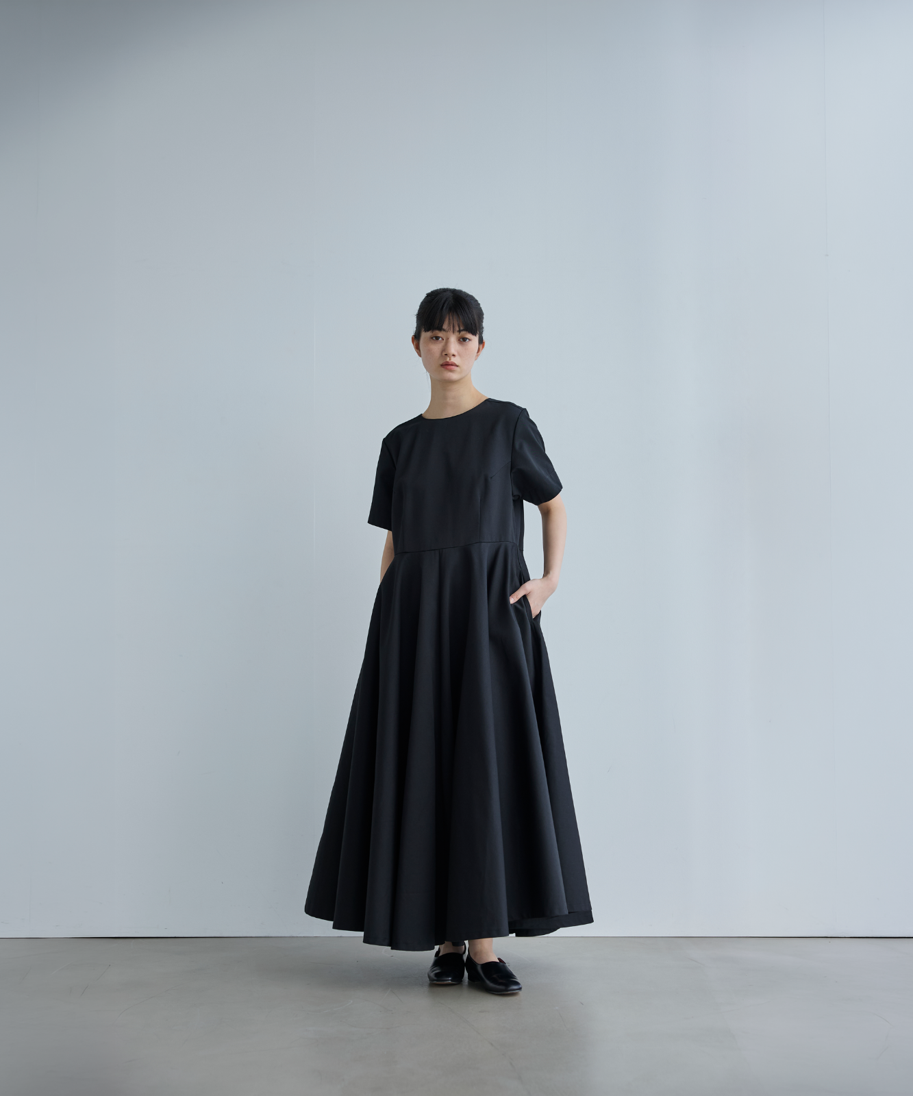 ≪通常販売≫【THE DRESS #00】black flare onepiece（ブラックフレアワンピース）