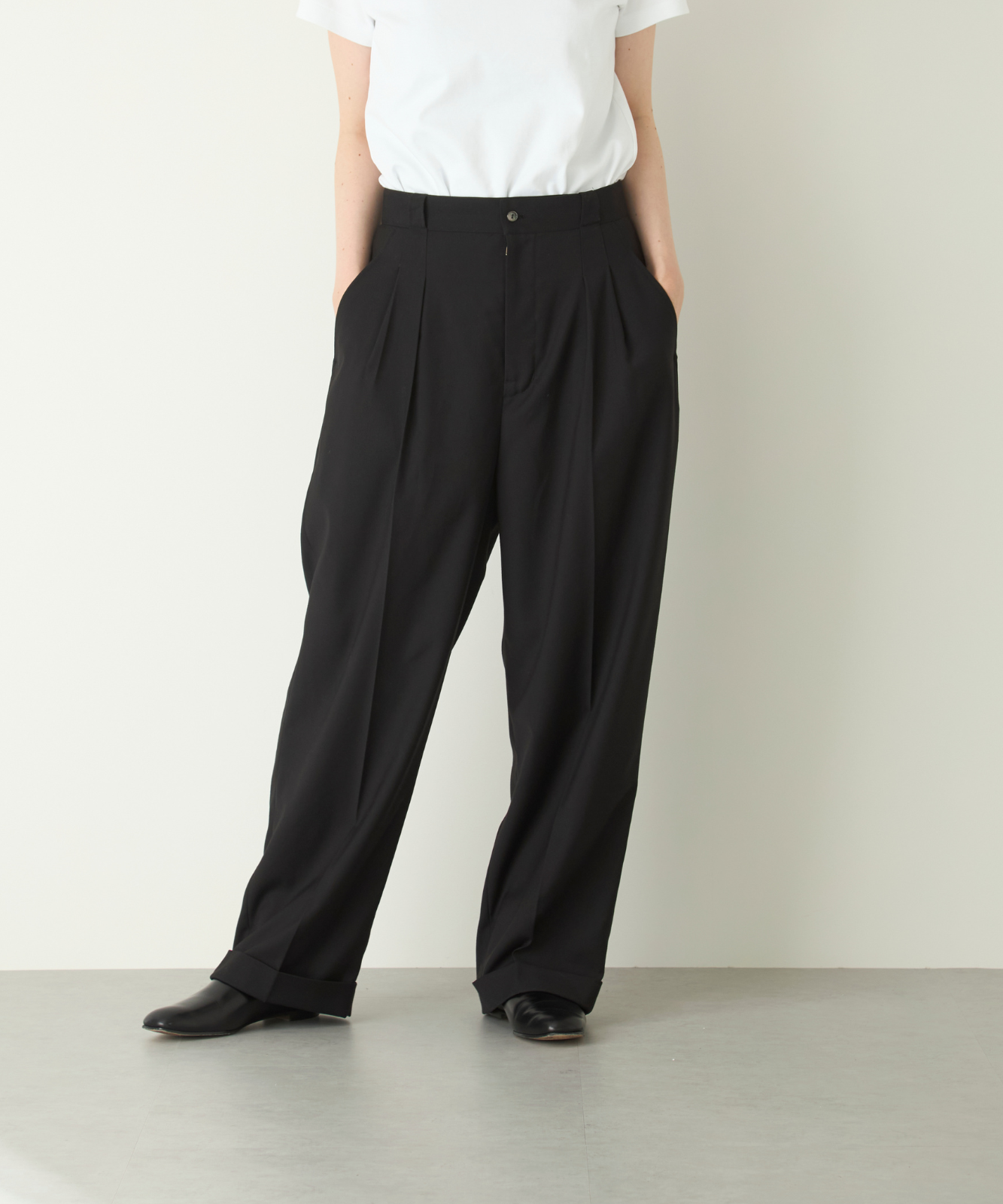 ≪通常販売≫2tuck easy gaba stretch slacks（ツータックイージーギャバストレッチスラックス）