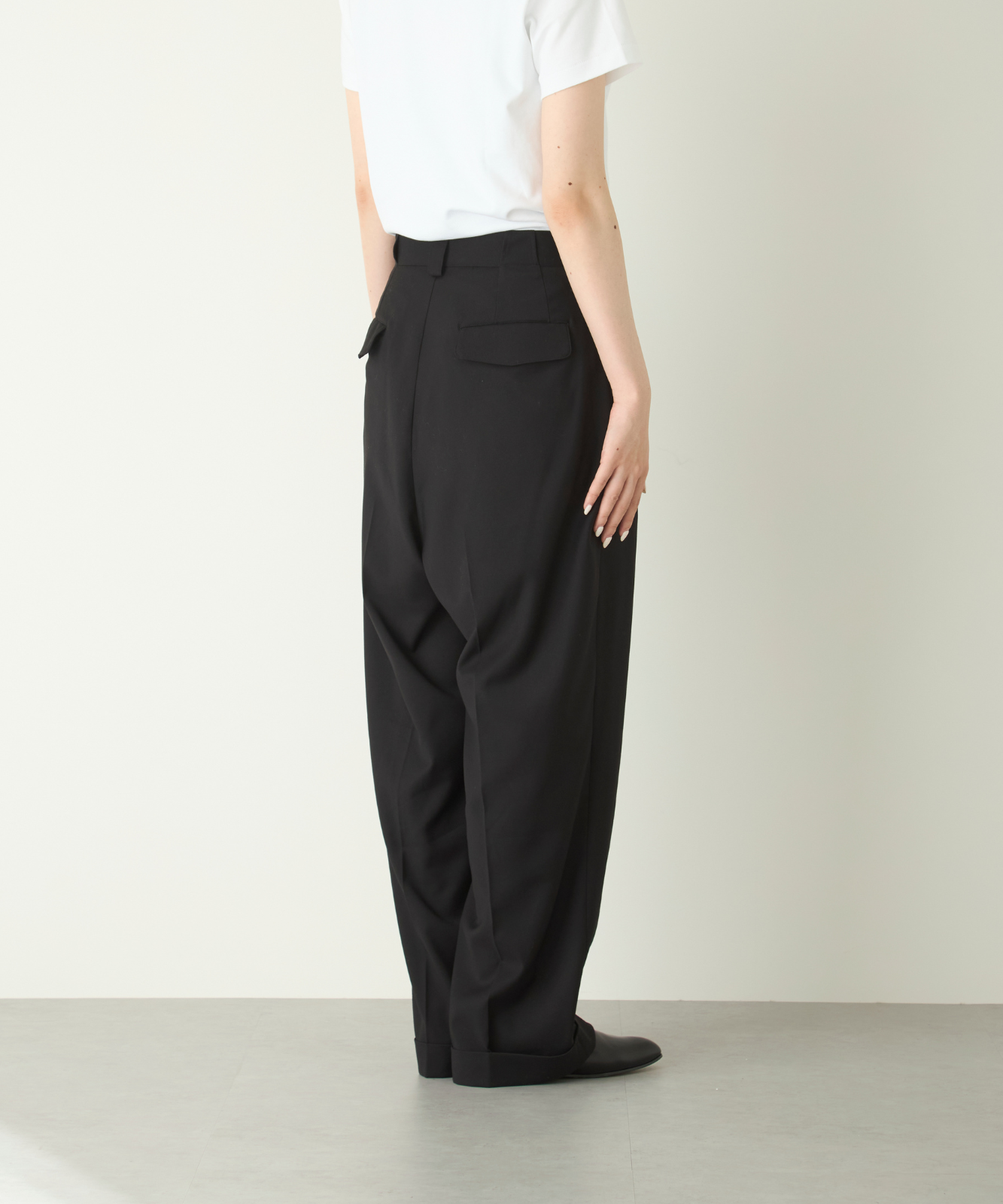 ≪通常販売≫2tuck easy gaba stretch slacks（ツータックイージーギャバストレッチスラックス）