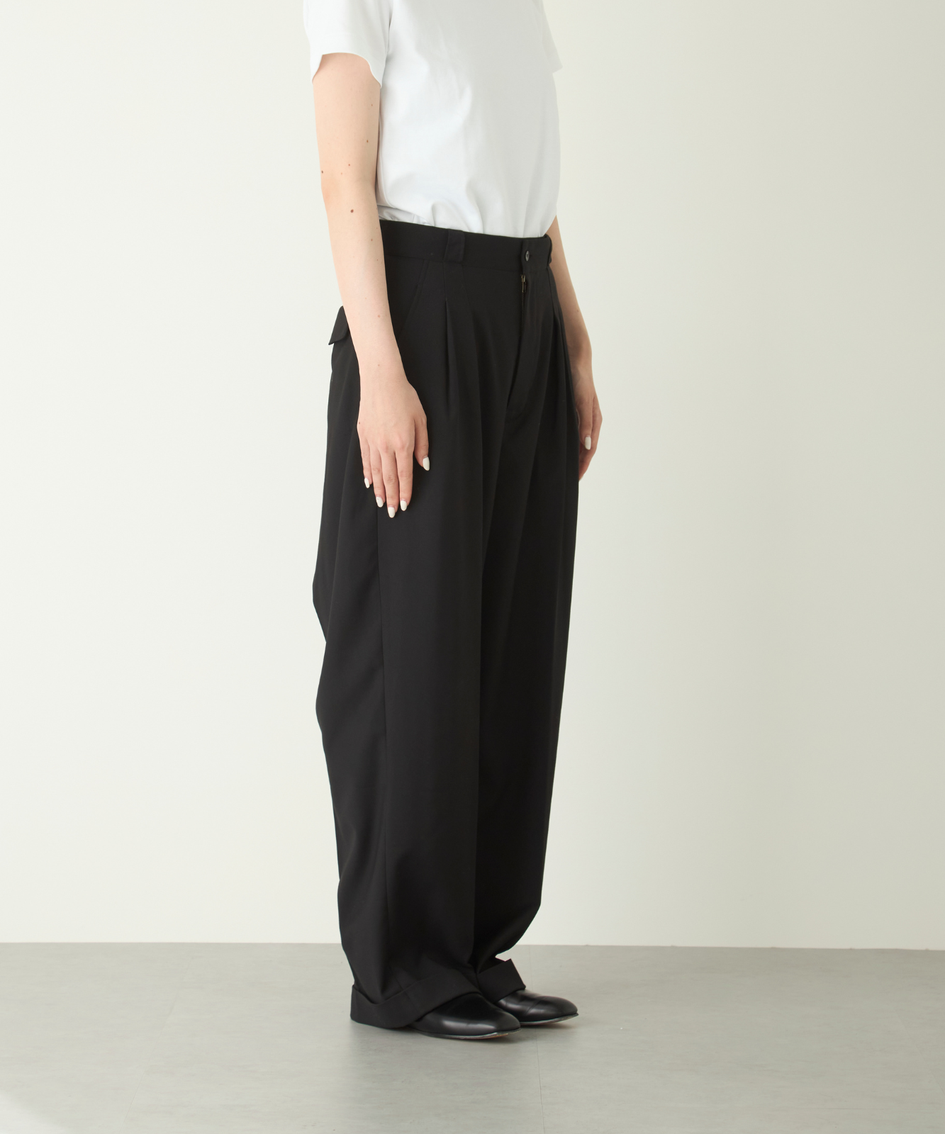 ≪通常販売≫2tuck easy gaba stretch slacks（ツータックイージーギャバストレッチスラックス）