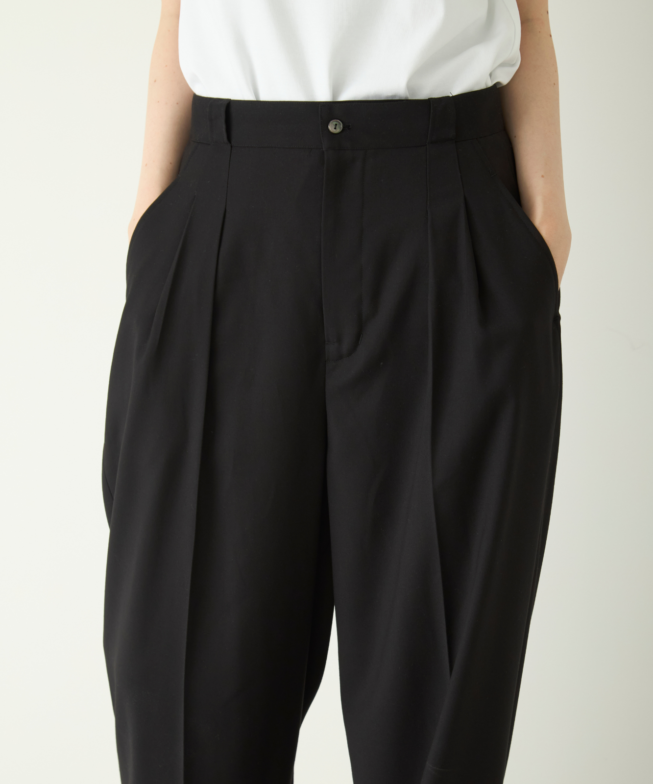 ≪通常販売≫2tuck easy gaba stretch slacks（ツータックイージーギャバストレッチスラックス）