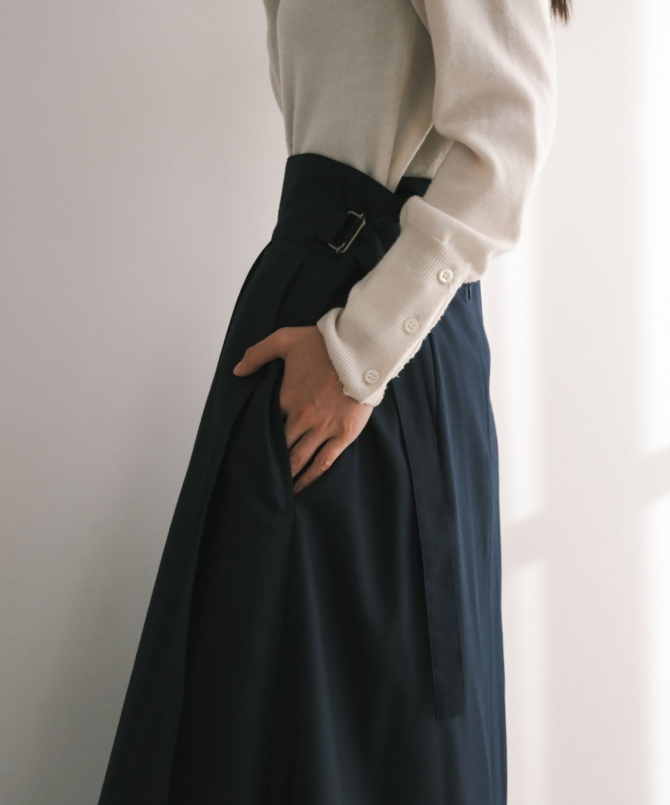 ≪在庫販売≫highwaist tuck classical skirt（ハイウエストタック 