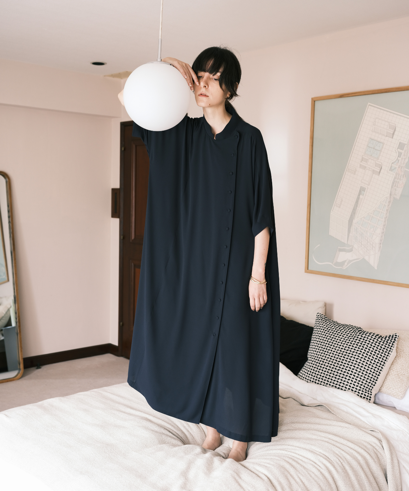 ≪在庫販売≫georgette wrap onepiece（ジョーゼットラップワンピース）