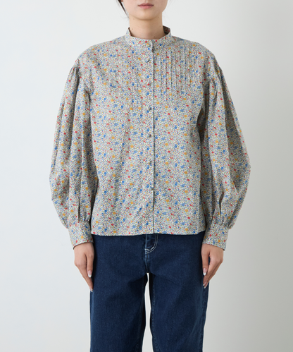 ≪通常販売≫liberty print pin tuck blouse（リバティプリントピンタックブラウス）