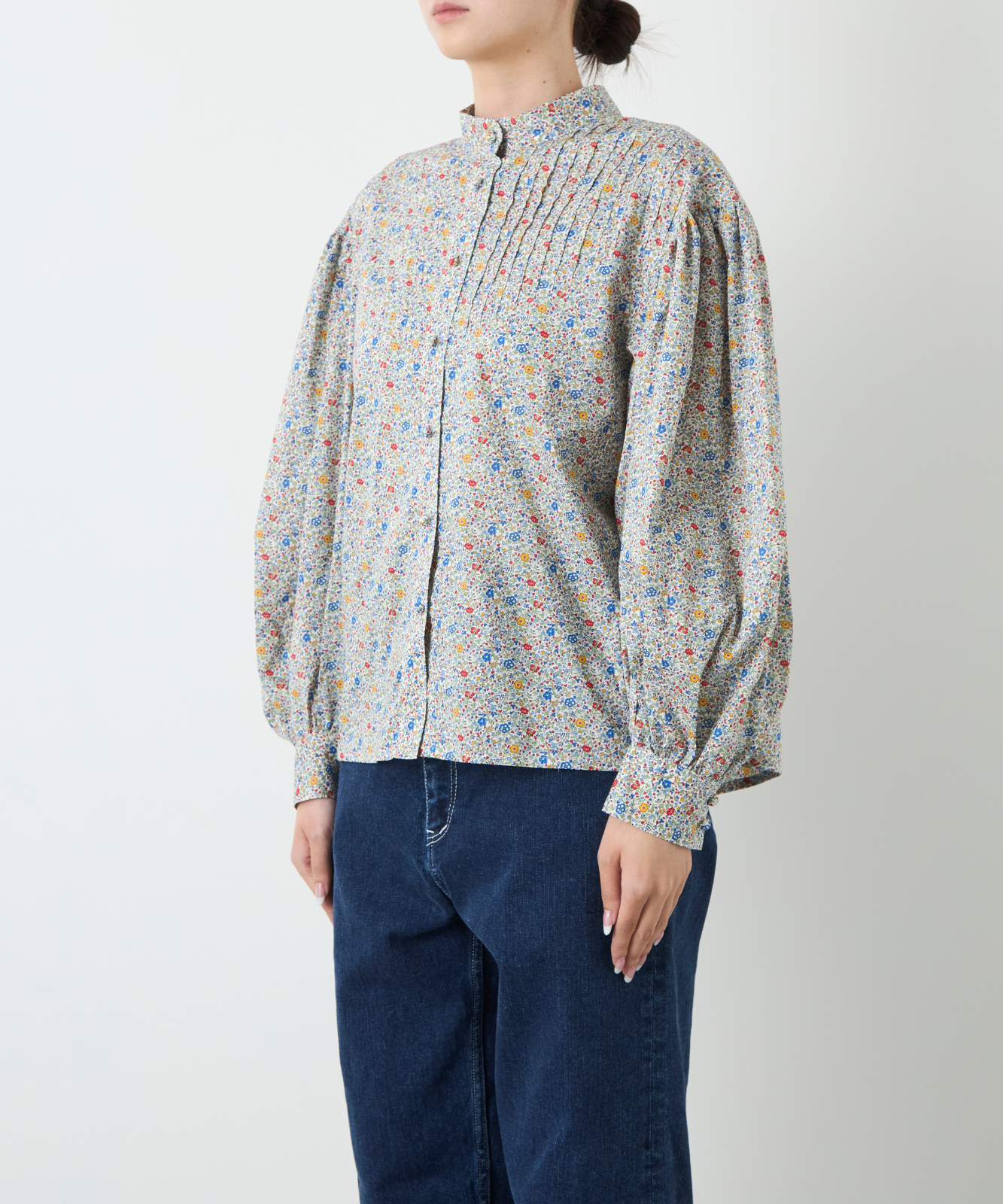 ≪通常販売≫liberty print pin tuck blouse（リバティプリントピンタックブラウス）