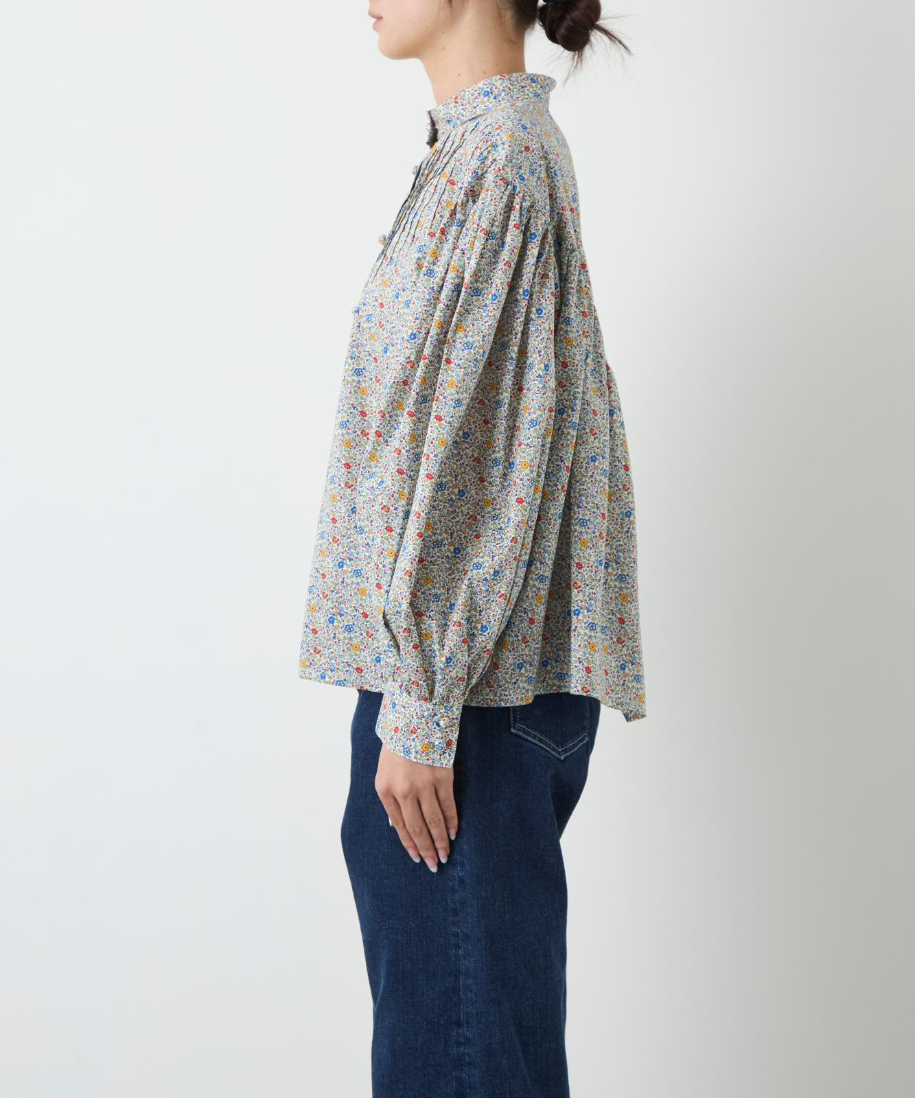 ≪通常販売≫liberty print pin tuck blouse（リバティプリントピンタックブラウス）