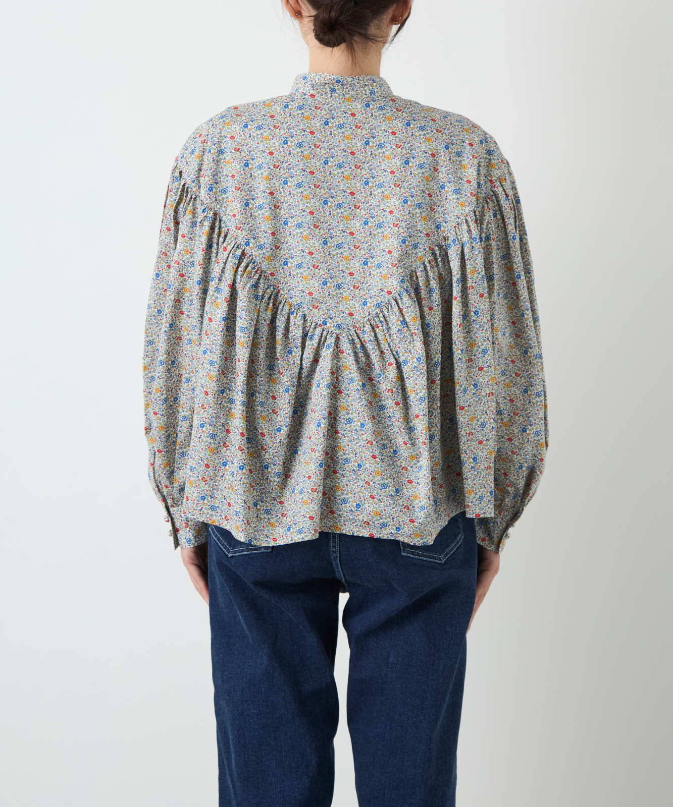 ≪通常販売≫liberty print pin tuck blouse（リバティプリントピンタックブラウス）