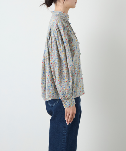 ≪通常販売≫liberty print pin tuck blouse（リバティプリントピンタックブラウス）