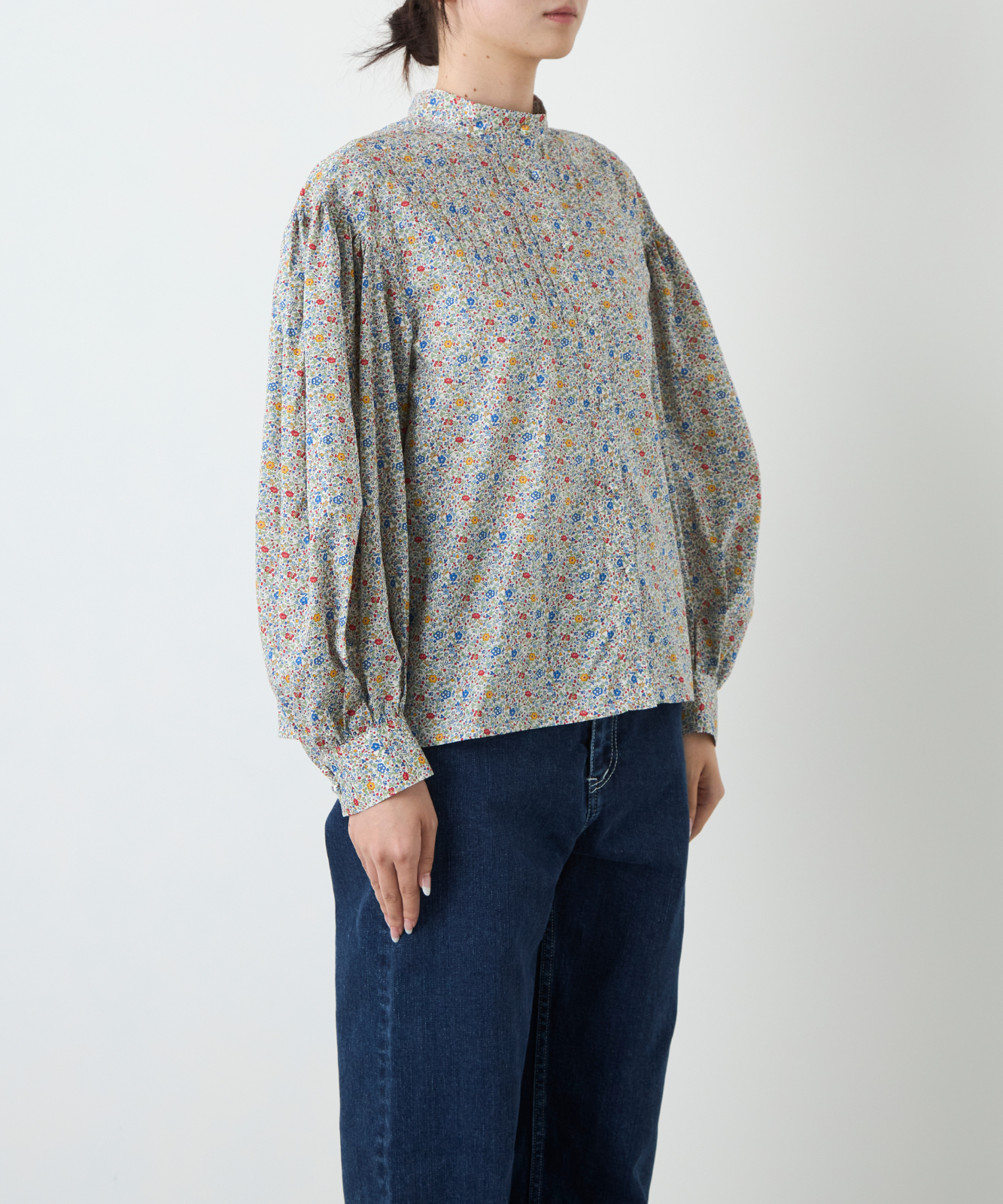 ≪通常販売≫liberty print pin tuck blouse（リバティプリントピンタックブラウス）