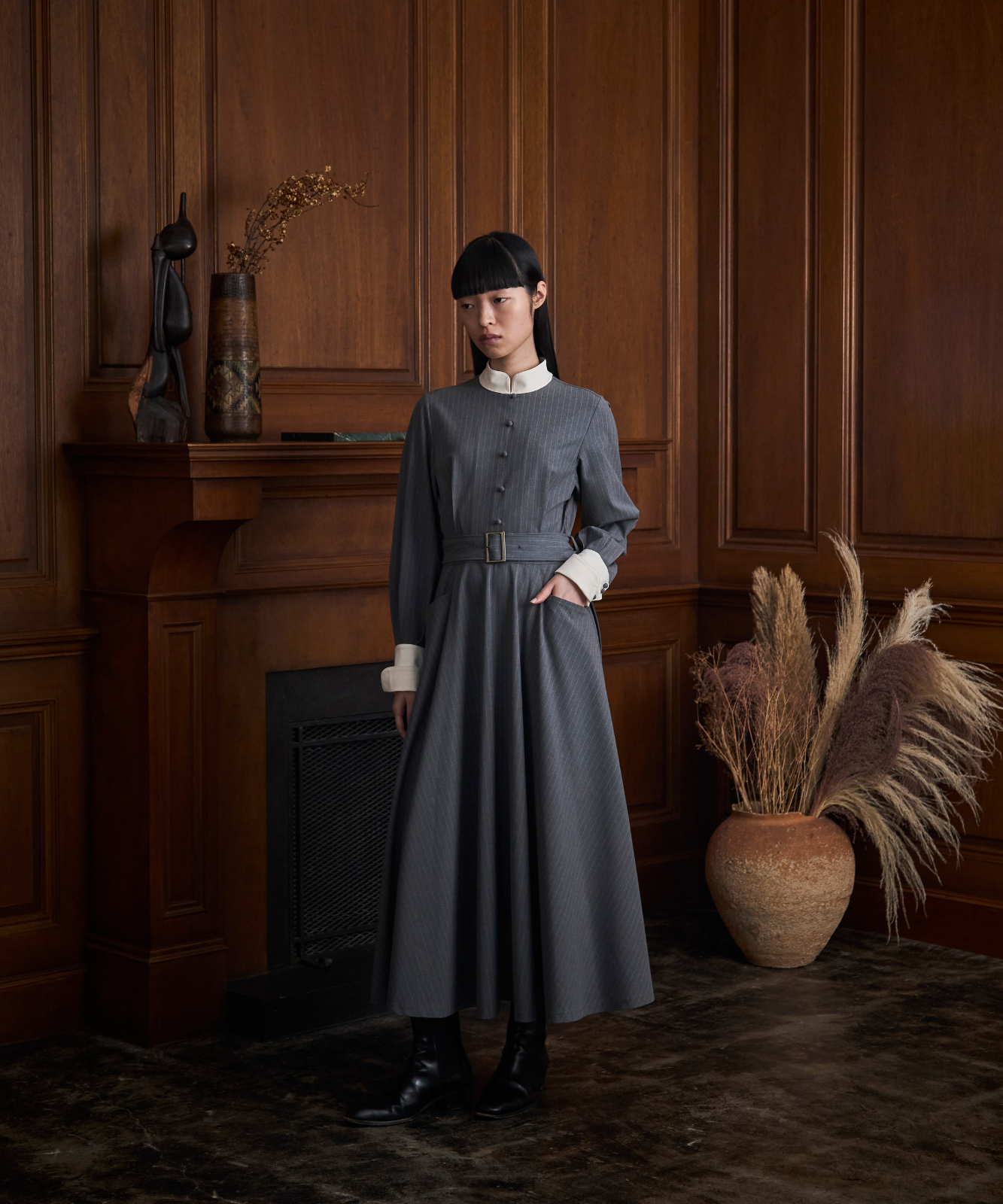 foufou #32 ダブルカフスバイカラーワンピース サイズ 1 foufou THE DRESS #32 ダブルカフスバイカラーワンピース