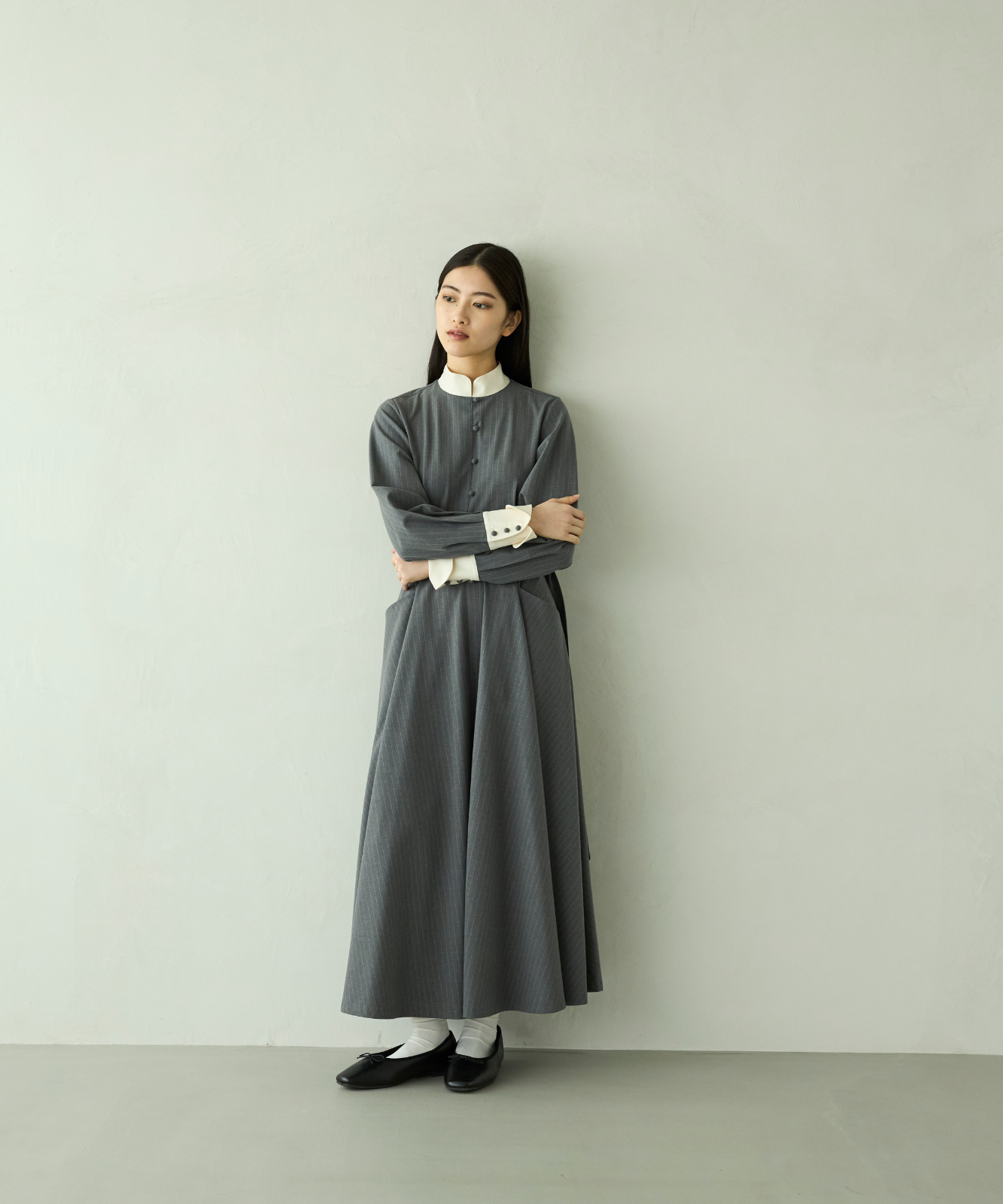 ≪通常販売≫classical stripe bicolor onepiece（クラシカルストライプバイカラーワンピース）