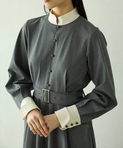 ≪通常販売≫classical stripe bicolor onepiece（クラシカルストライプバイカラーワンピース）