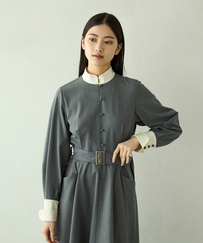 ≪通常販売≫classical stripe bicolor onepiece（クラシカルストライプバイカラーワンピース）