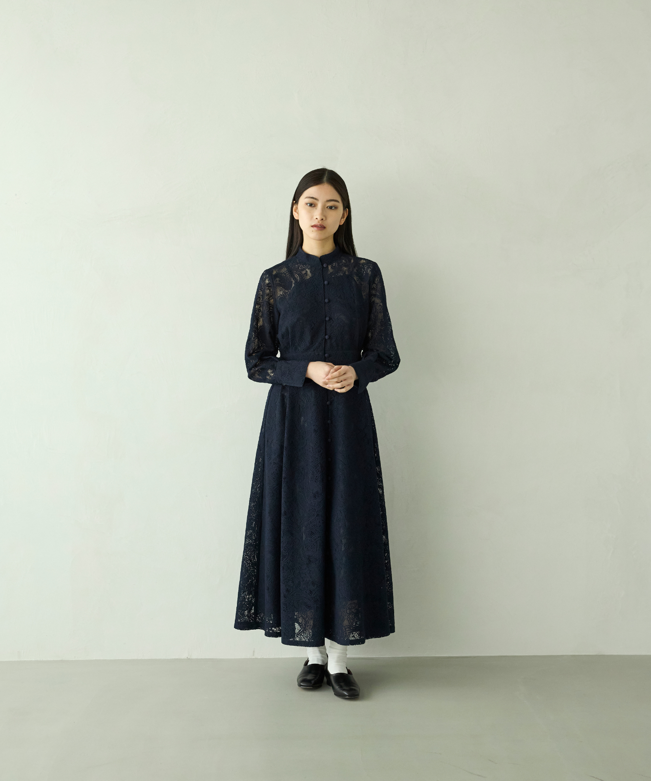 ≪通常販売≫stand collar lace dress（スタンドカラーレースドレス）