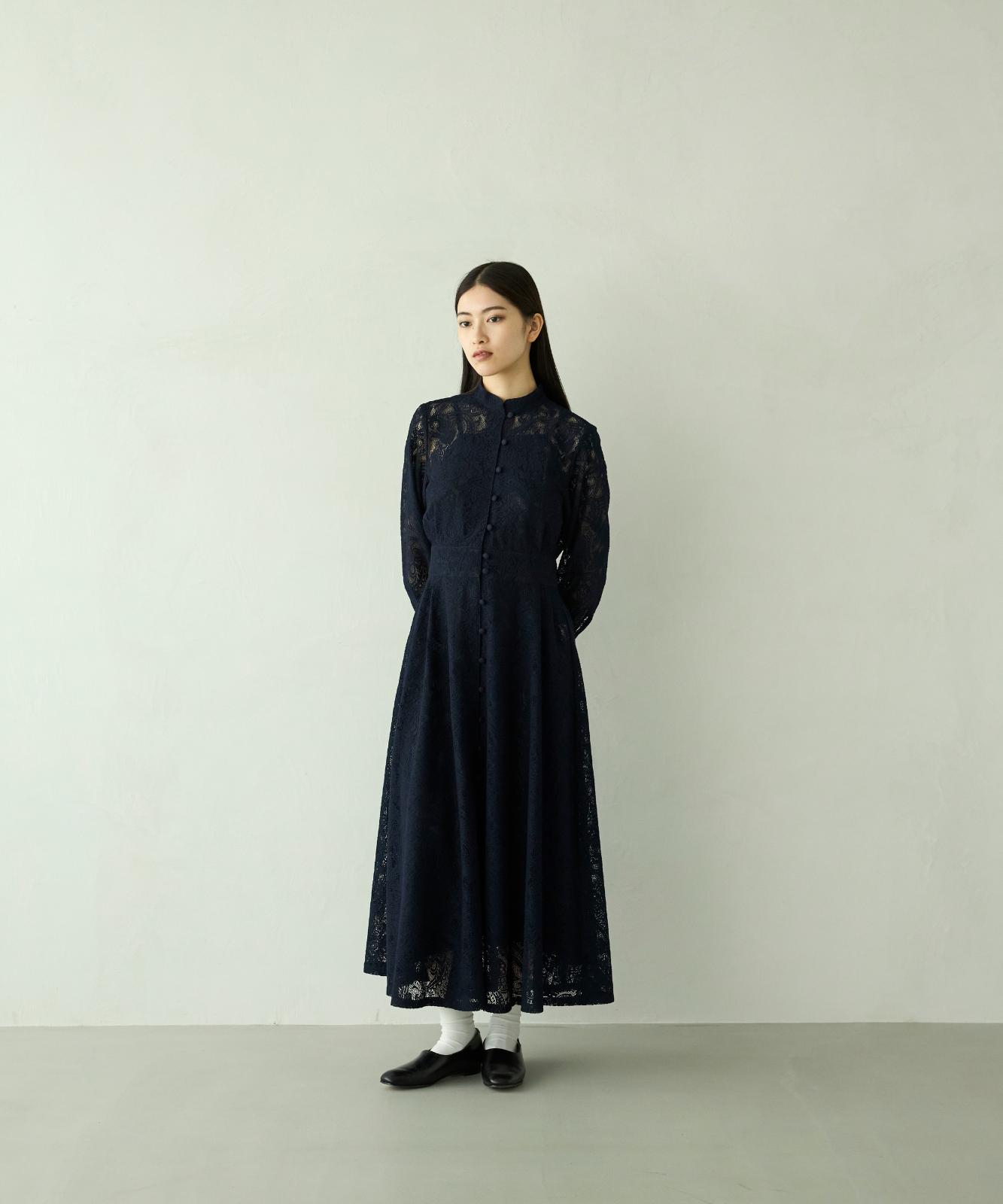 ≪通常販売≫stand collar lace dress（スタンドカラーレースドレス）