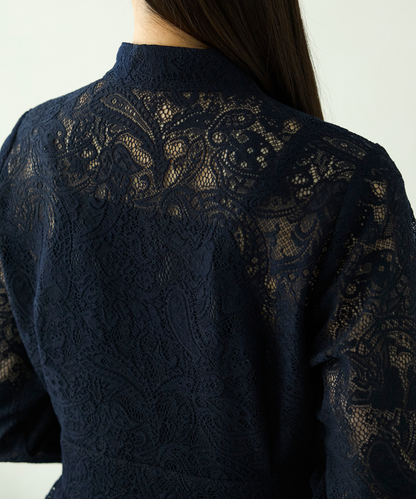 ≪通常販売≫stand collar lace dress（スタンドカラーレースドレス）