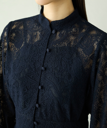 ≪通常販売≫stand collar lace dress（スタンドカラーレースドレス）