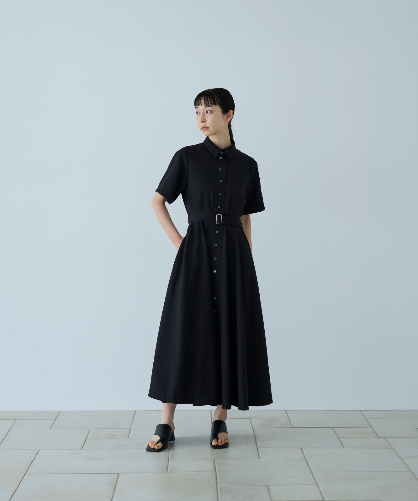 ≪通常販売≫【THE DRESS #62】shirt collar classical easy one piece