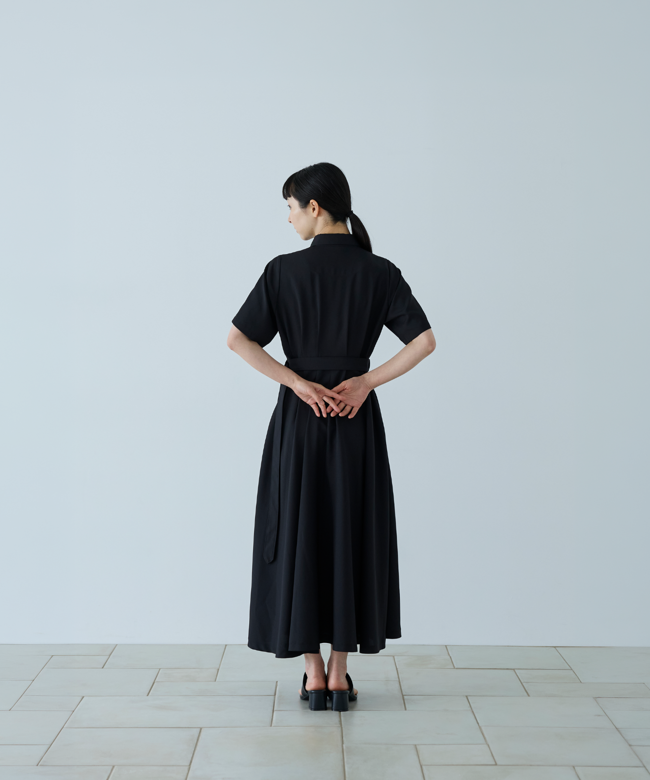 ≪通常販売≫【THE DRESS #62】shirt collar classical easy one piece（シャツカラークラシカルイージーワンピース）