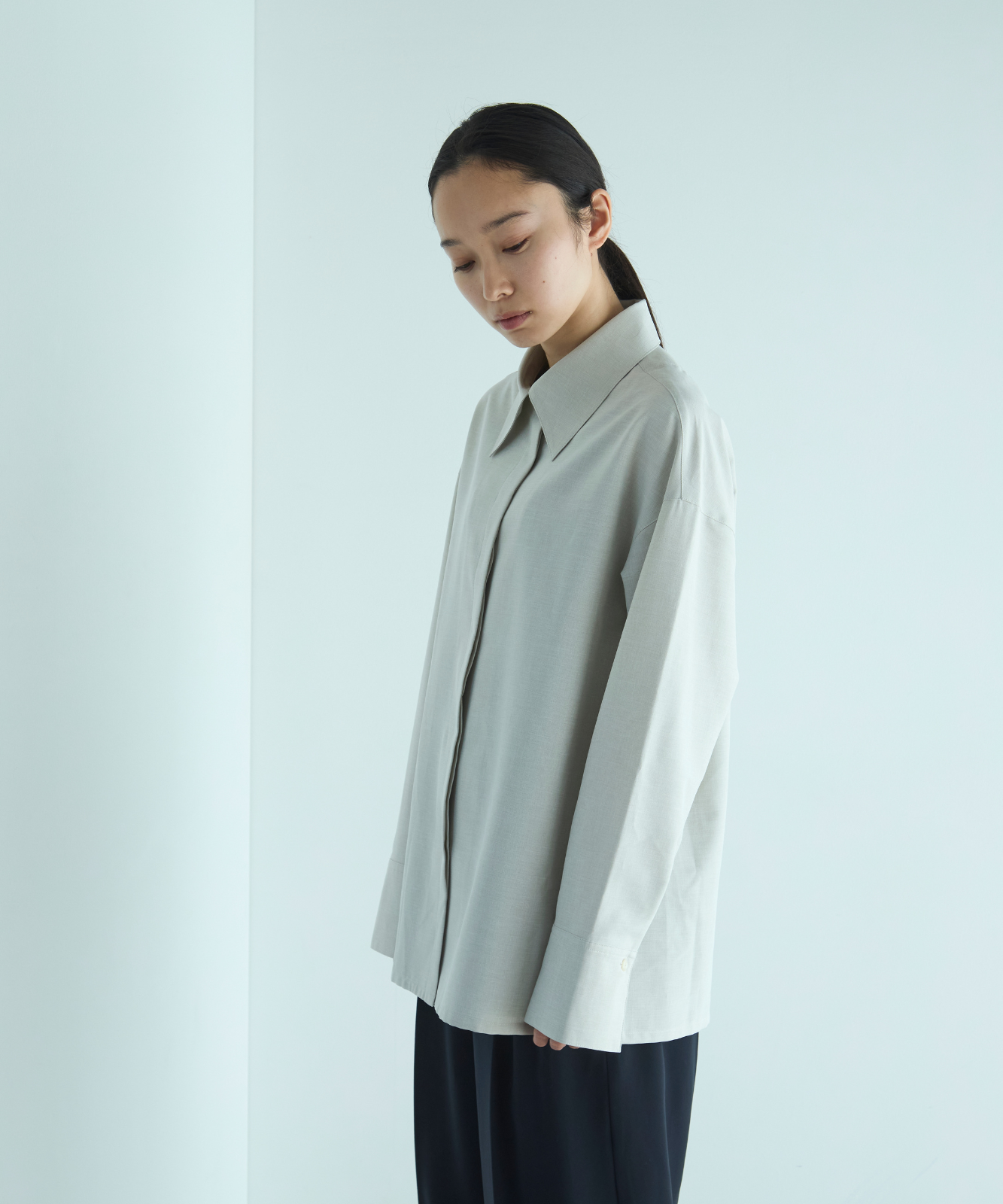 ≪通常販売≫shirtcollar easy long blouse(シャツカラー ≪通常販売≫shirtcollar easy long blouse(シャツカラー