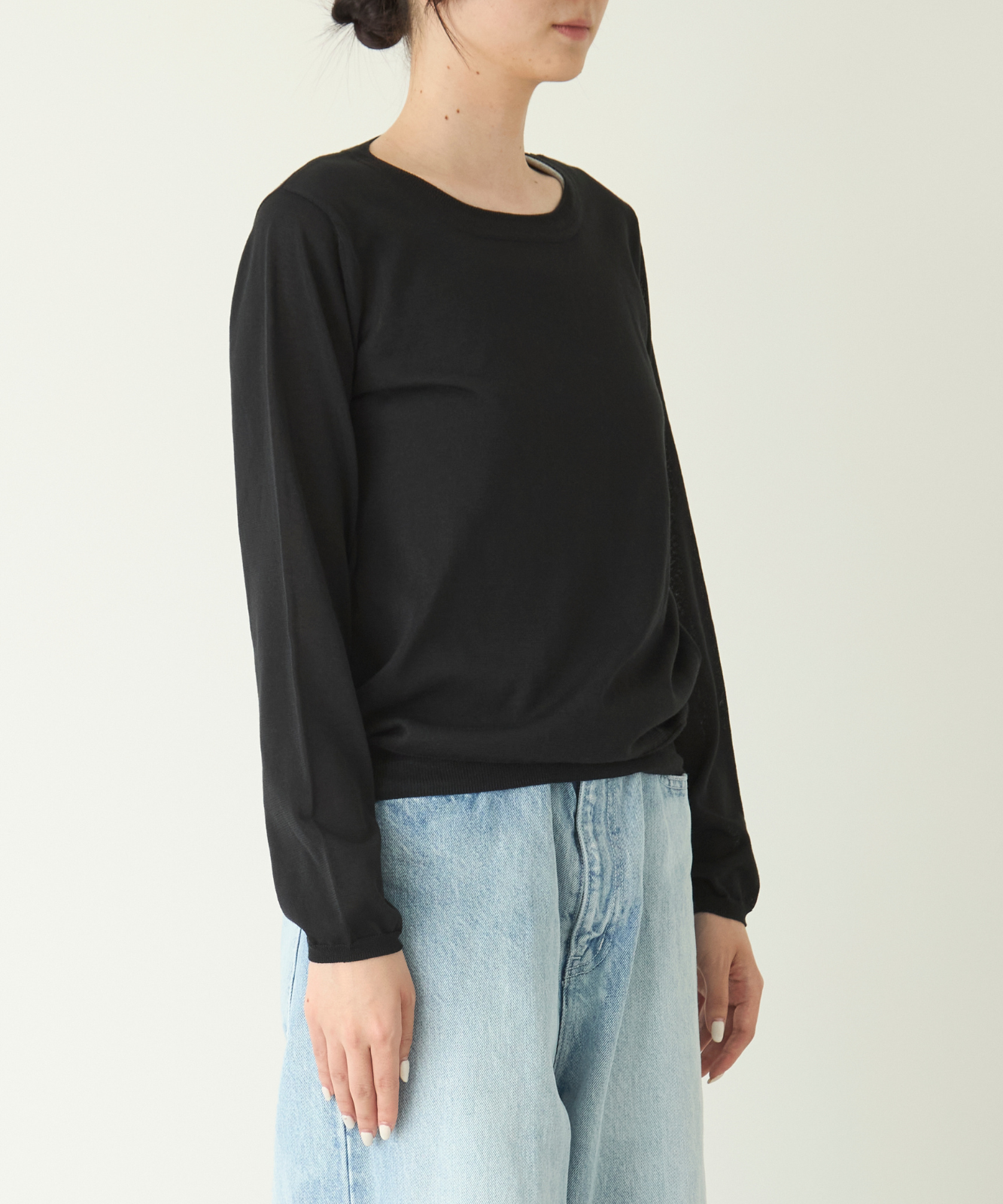 【THEFRIGG ペブルチェックパターンファインウィーブランナー】 ≪通常販売≫crew neck sheer pullover(クルーネックシアープル
