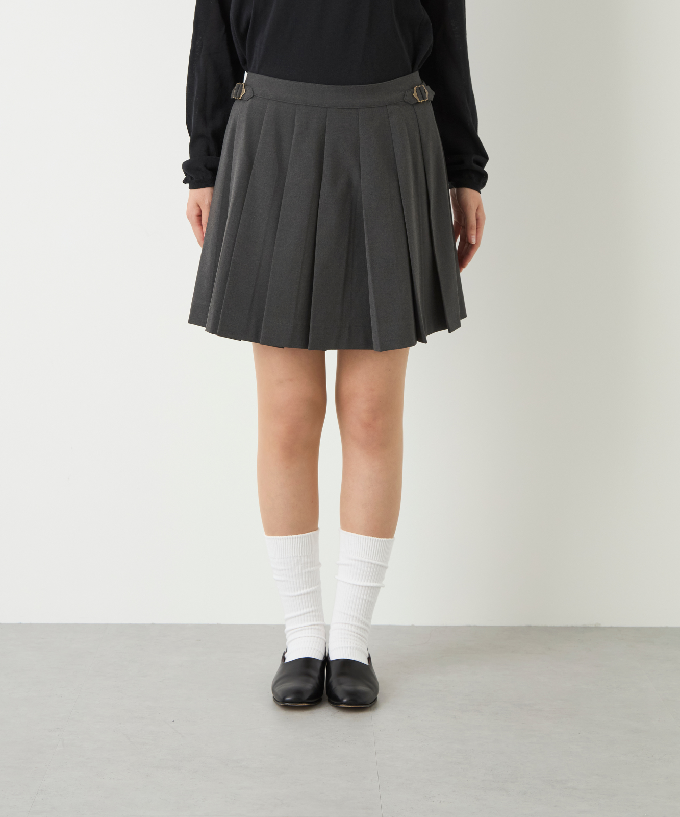 スカート 25ss nylon twill mini skirt ≪通常販売≫adjust pleats mini skirt(アジャストプリーツミニ