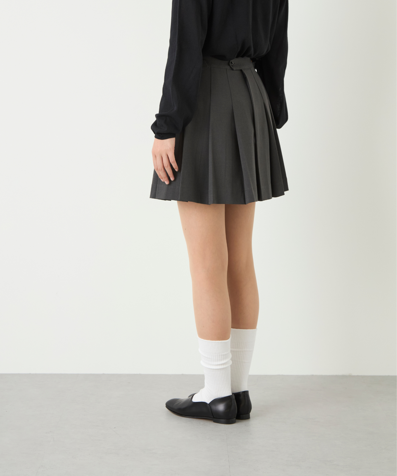 foufou アジャストミニスカート M ≪通常販売≫adjust pleats mini skirt(アジャストプリーツミニ