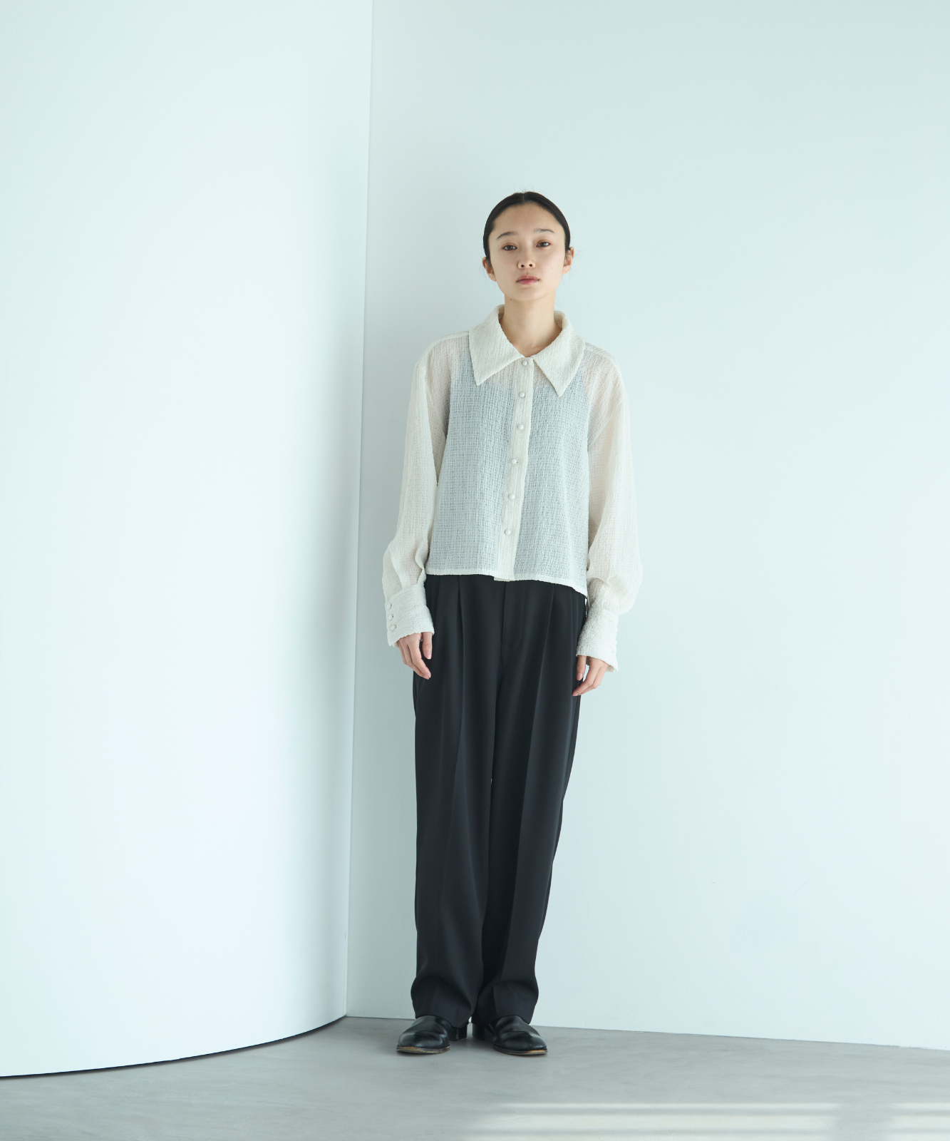 ≪通常販売≫tricot shirts collar blouse(トリコットシャツカラー ≪通常販売≫tricot shirts collar blouse(トリコットシャツカラー