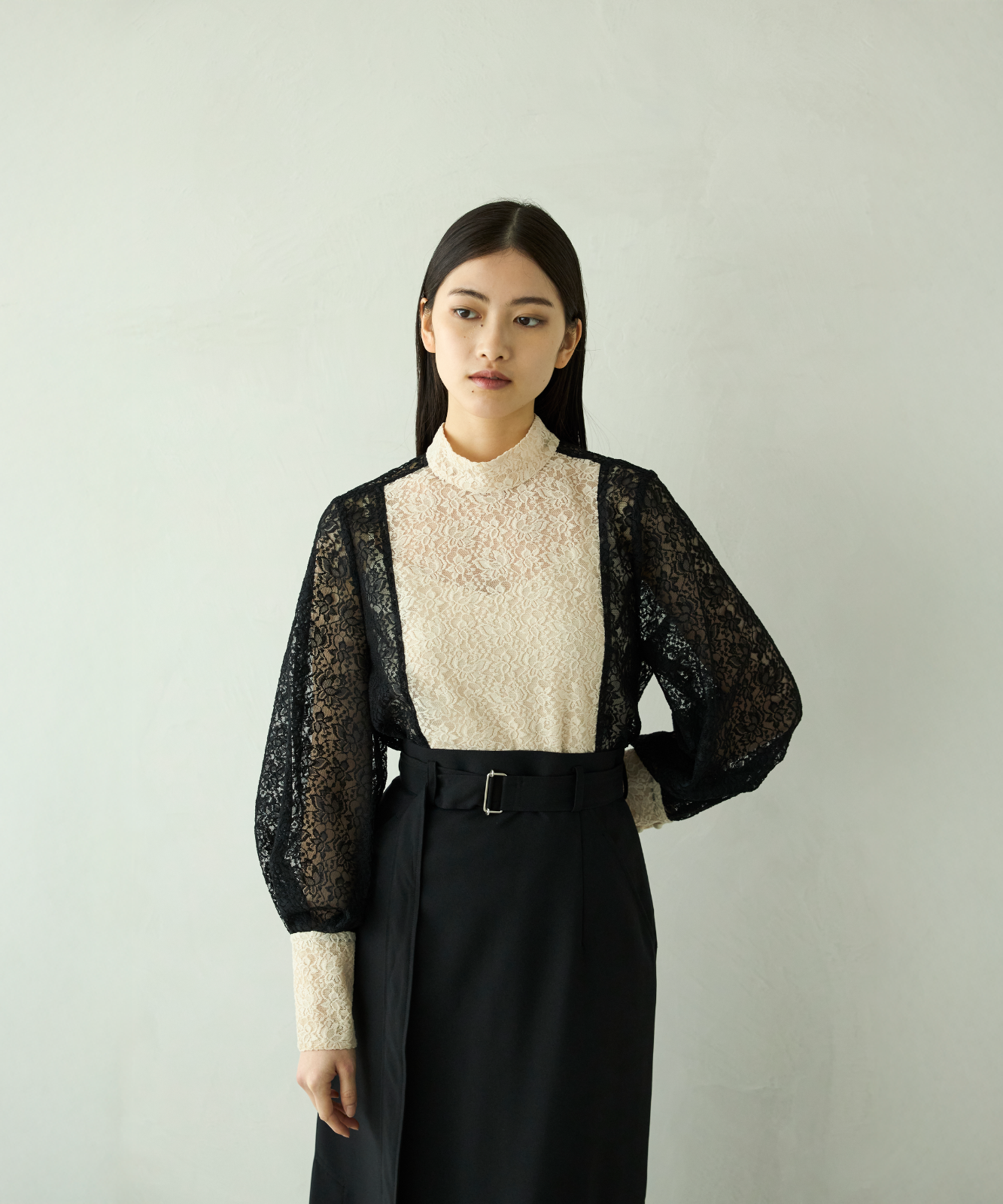 ≪通常販売≫bicolor lace blouse(バイカラーレースブラウス) – THE ≪通常販売≫bicolor lace blouse(バイカラーレースブラウス) – THE