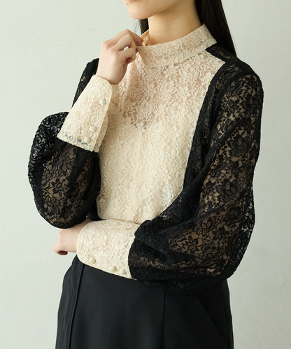 ≪通常販売≫bicolor lace blouse（バイカラーレースブラウス）≪2026年01月26日12:00販売開始≫