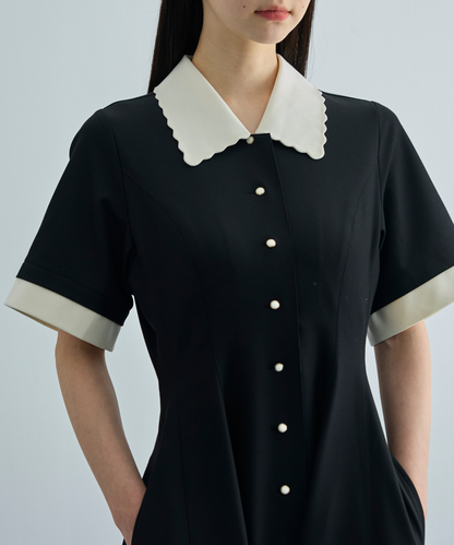 ≪通常販売≫【THE DRESS #64】 scallop bicolor one piece（スカラップバイカラーワンピース）≪2026年6月1日12:00販売開始≫