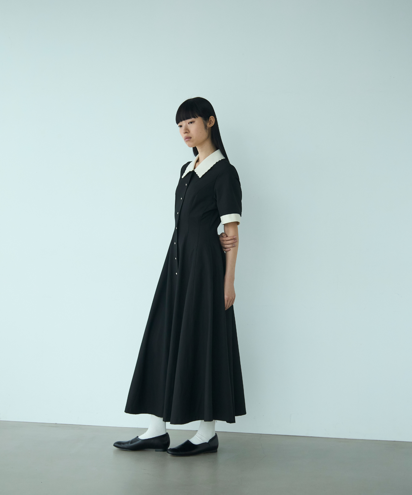 ≪通常販売≫【THE DRESS #64】 scallop bicolor one piece ≪通常販売≫【THE DRESS #64】 scallop bicolor one piece