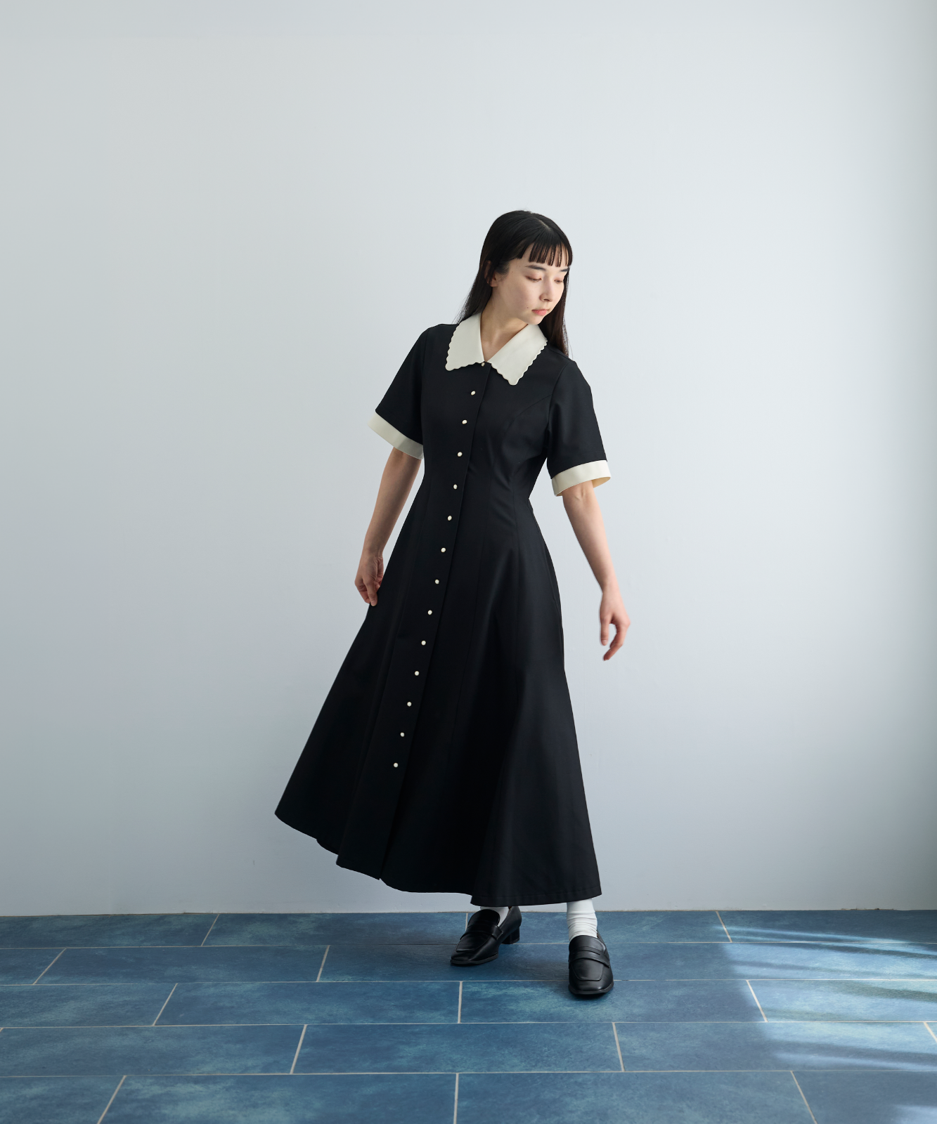 ≪通常販売≫【THE DRESS #64】 scallop bicolor one piece（スカラップバイカラーワンピース）≪2026年6月1日12:00販売開始≫