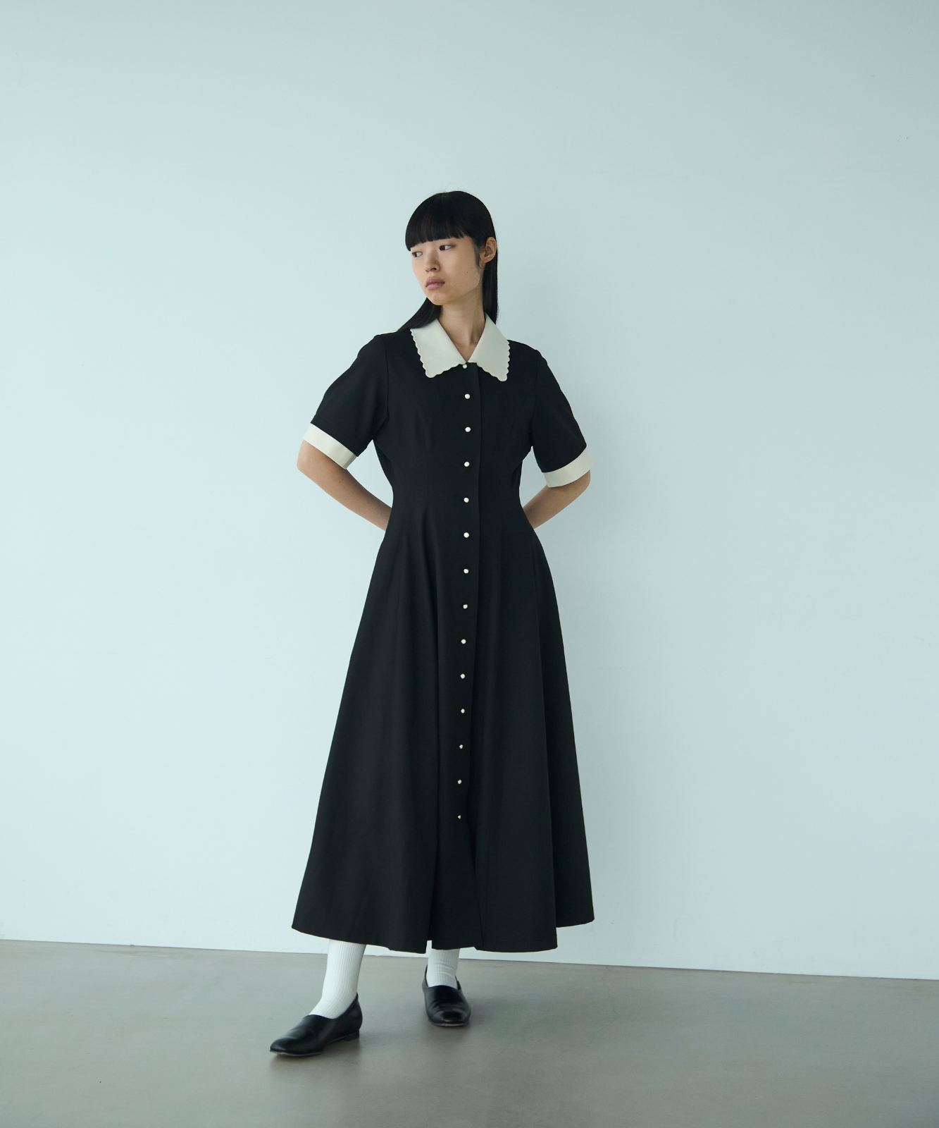 ≪web展示会≫【THE DRESS #64】 scallop bicolor one piece（スカラップバイカラーワンピース）≪2025年2月3日12:00販売開始≫≪2025年8月発送予定≫