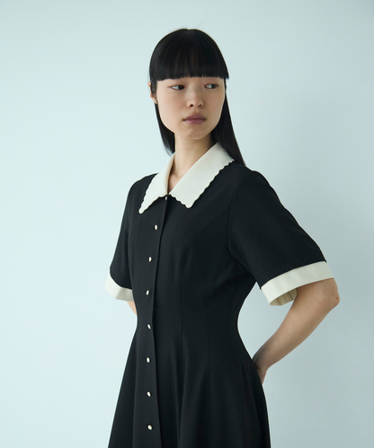 ≪web展示会≫【THE DRESS #64】 scallop bicolor one piece（スカラップバイカラーワンピース）≪2025年2月3日12:00販売開始≫≪2025年8月発送予定≫