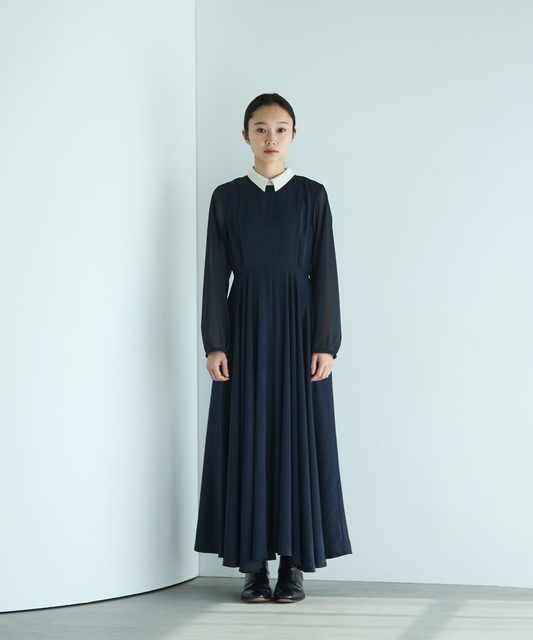 ≪web展示会≫bicolor sheer sleeve onepiece（バイカラーシアースリーブワンピース）≪2025年2月3日12:00販売開始≫≪2025年8月発送予定≫