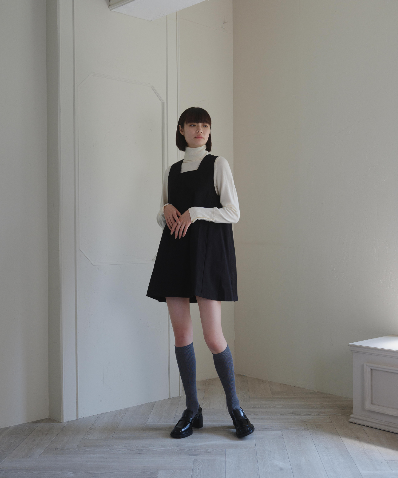 ≪通常販売≫square neck mini jumper skirt （スクエアネックミニジャンパースカート）