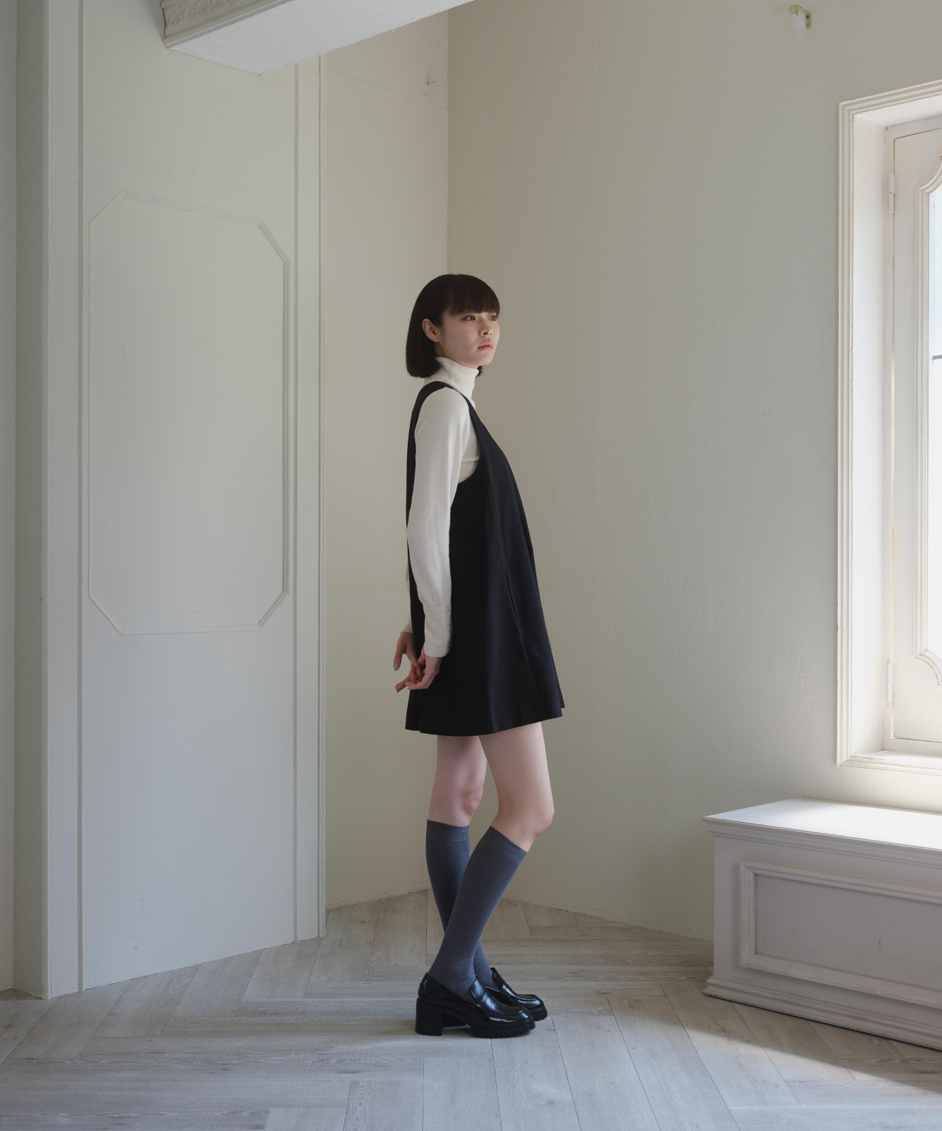 ≪通常販売≫square neck mini jumper skirt （スクエアネックミニジャンパースカート）